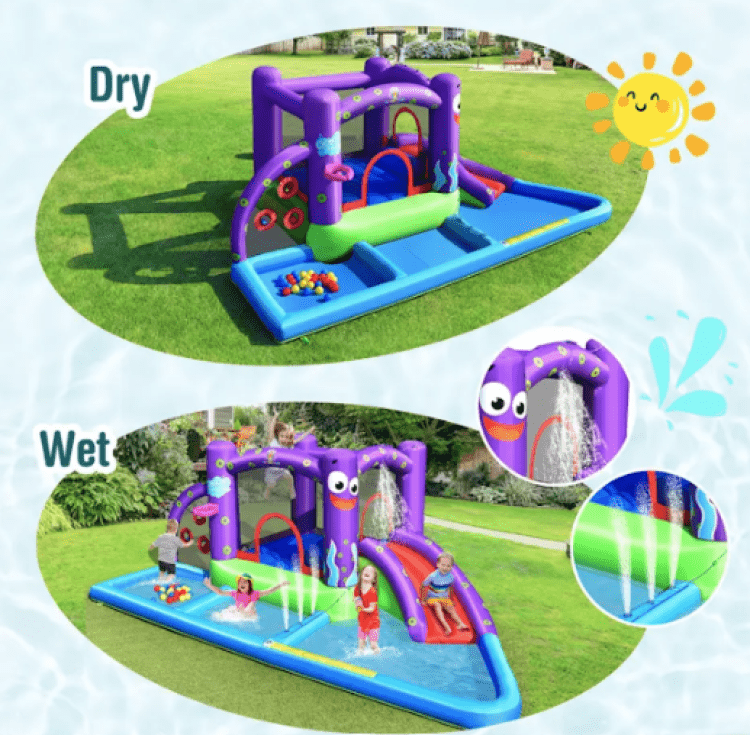 Waterslide Octopus Castle
